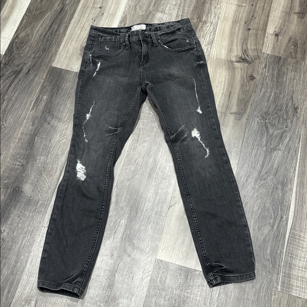 Free People Distressed Black Jeans - Picture 2 of 3